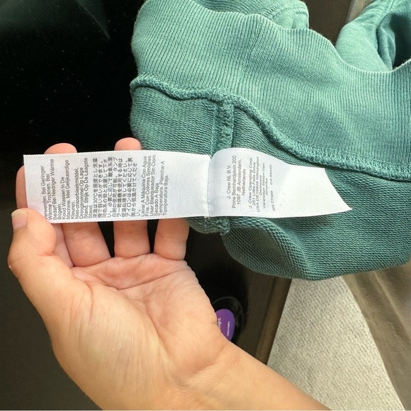 J.Crew Factory Green Teal French Terry Hoodie Sweatshirt Pullover Style AH298 - Picture 4 of 16